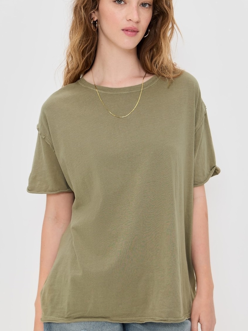 We The Free Olive Relaxed Crewneck Short Sleeve Tee